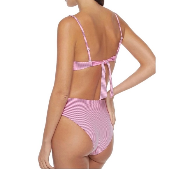 NEW ONIA FUCHSIA STRIPED BIKINI SET - Picture 4 of 8